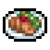 Fields of Mistria gift item: Mushroom Steak Dinner